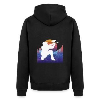 Vaporwave Paintball - Unisex Premium Organic Zip Hoodie - black - Back - Nico (187cm)