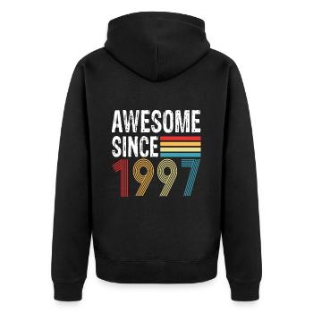 Génial depuis 1997 Anniversaire 1997 Millésime 1997 - Veste à capuche bio Premium Unisexe - noir - Dos - Nico (187cm)