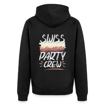 Swiss Party Crew - Veste à capuche bio Premium Unisexe - noir - Dos - Nico (187cm)