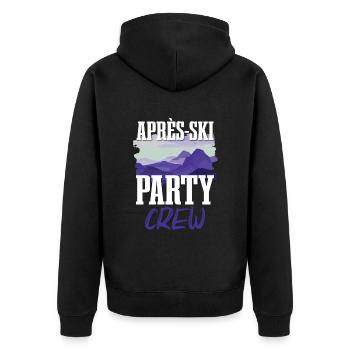 Apres SKi Party Crew - Unisex Premium Bio Zip Hoodie - Schwarz - Hinten - Nico (187cm)
