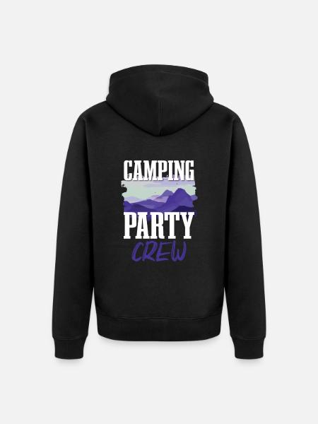 Camping Party Crew - Unisex Premium Organic Zip Hoodie - black