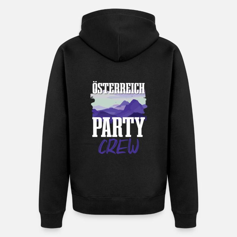 Équipe de fête de l’Autriche - Veste à capuche bio Premium Unisexe - noir
