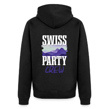 Swiss Party Crew - Veste à capuche bio Premium Unisexe - noir - Dos - Nico (187cm)