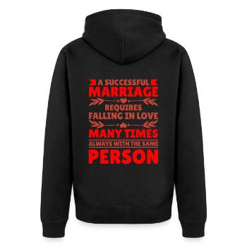 Valentins Tag Beziehung Liebes Spruch - Unisex Premium Bio Zip Hoodie - Schwarz - Hinten - Nico (187cm)