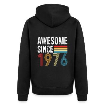 Génial depuis 1976 Anniversaire 1976 Millésime 1976 - Veste à capuche bio Premium Unisexe - noir - Dos - Nico (187cm)