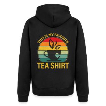 Tea Lover - This Is My Favorite Tea - Unisex Premium Organic Zip Hoodie - black - Back - Nico (187cm)