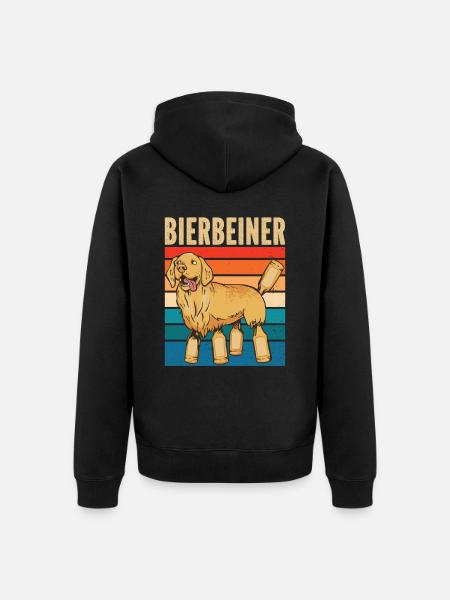 Bierbeiner für Biertrinker Bier - Unisex Premium Bio Zip Hoodie - Schwarz