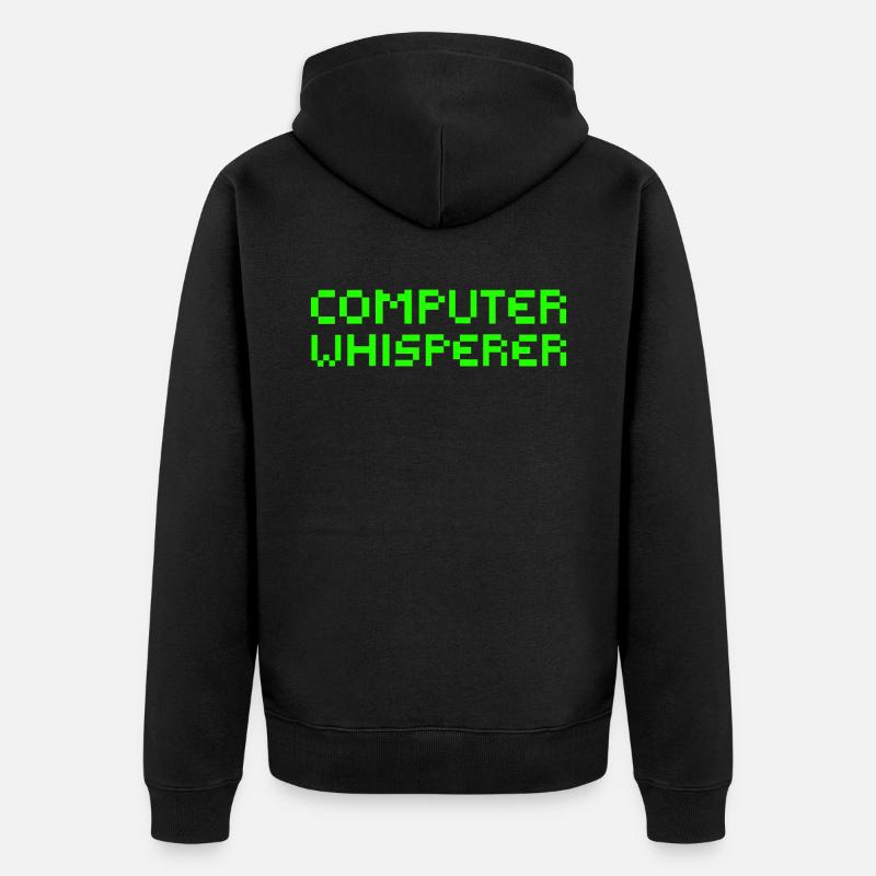 Computer Whisperer for Programmers - Unisex Premium Organic Zip Hoodie - black