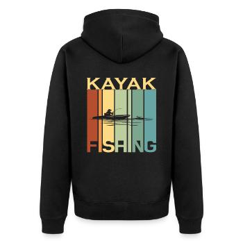 Kayak Pêche Pêche Pêcheur Rétro Vintage - Veste à capuche bio Premium Unisexe - noir - Dos - Nico (187cm)