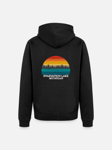 Starvation Lake Michigan - Unisex Premium Bio Zip Hoodie - Schwarz