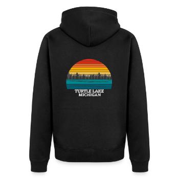 Turtle Lake Michigan - Veste à capuche bio Premium Unisexe - noir - Dos - Nico (187cm)