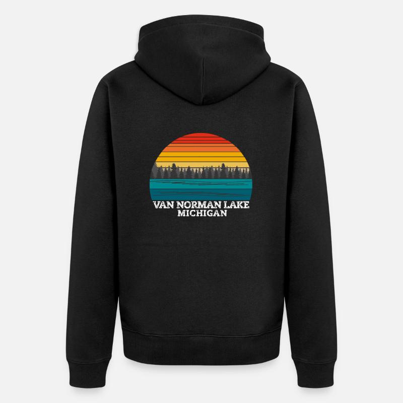 Van Norman Lake Michigan - Veste à capuche bio Premium Unisexe - noir