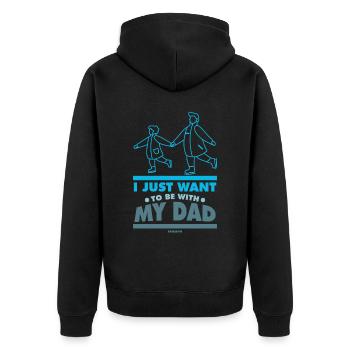 Papa Fille Enfant Fête des Pères Fille Cadeau - Veste à capuche bio Premium Unisexe - noir - Dos - Nico (187cm)