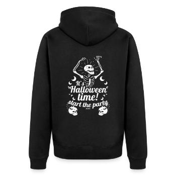 Halloween Skeleton Party - Unisex Premium Organic Zip Hoodie - black - Back - Nico (187cm)
