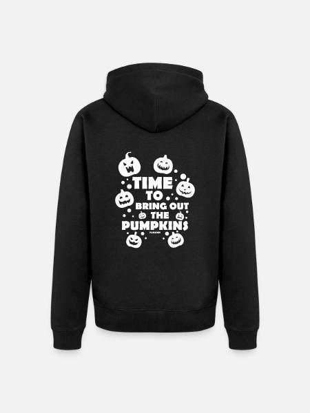 Pumpkin face - Unisex Premium Organic Zip Hoodie - black