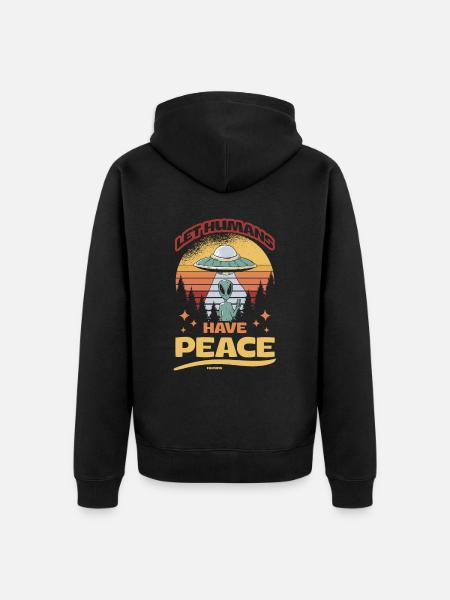 Alien Extraterrestrial UFO Universe - Unisex Premium Organic Zip Hoodie - black