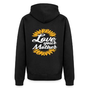 Liebe deine Mutter Mutter Liebe Zitate - Unisex Premium Bio Zip Hoodie - Schwarz - Hinten - Nico (187cm)