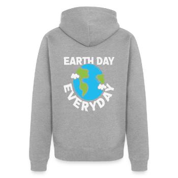 Earth Day Alltag Planet Erde Zitate - Unisex Premium Bio Zip Hoodie - Grau meliert - Hinten - Nico (187cm)