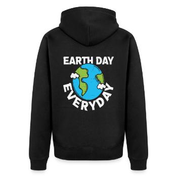 Jour de la Terre Tous les jours Planète Terre Citations - Veste à capuche bio Premium Unisexe - noir - Dos - Nico (187cm)