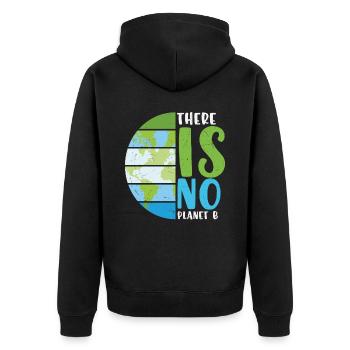 Es gibt keine Planet B Earth Protection Zitate - Unisex Premium Bio Zip Hoodie - Schwarz - Hinten - Nico (187cm)