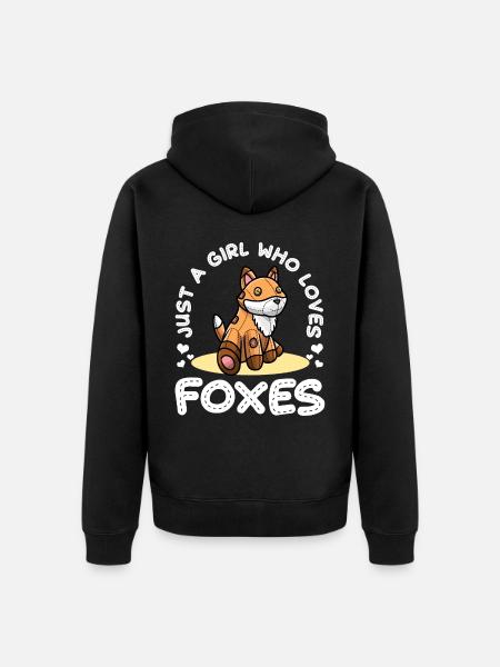 Füchse Fuchs Mädchen - Unisex Premium Bio Zip Hoodie - Schwarz
