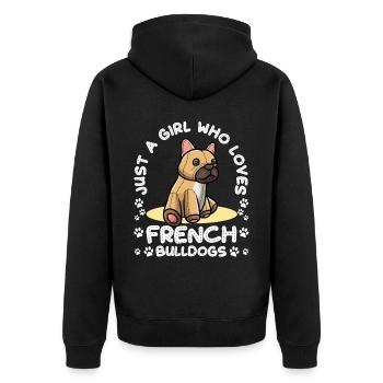 Français Bulldog Dog Doudou Jouet - Veste à capuche bio Premium Unisexe - noir - Dos - Nico (187cm)