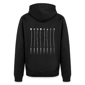 Palme - Insel Karibik Barbados - Unisex Premium Bio Zip Hoodie - Schwarz - Hinten - Nico (187cm)