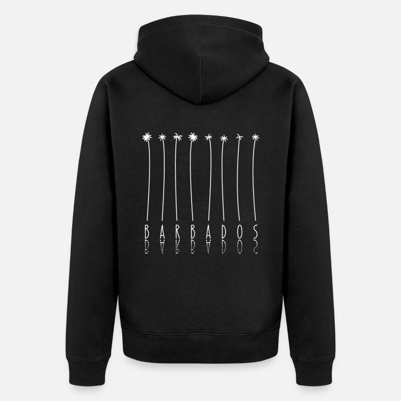Palm - Île des Caraïbes Barbade - Veste à capuche bio Premium Unisexe - noir