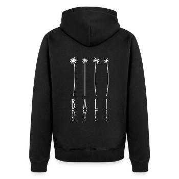 Palme - Insel Indonesien Bali - Unisex Premium Bio Zip Hoodie - Schwarz - Hinten - Nico (187cm)