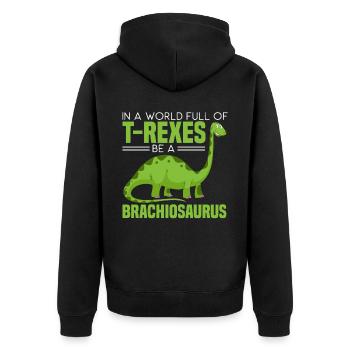 Dans un monde plein de T-rexes soyez un Brachiosaurus - Veste à capuche bio Premium Unisexe - noir - Dos - Nico (187cm)