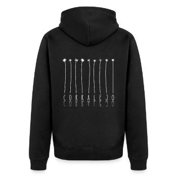 Palm - Fuerteventura Corralejo - Unisex Premium Organic Zip Hoodie - black - Back - Nico (187cm)