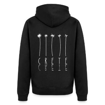 Vacances palmes - Île Grèce Crète - Veste à capuche bio Premium Unisexe - noir - Dos - Nico (187cm)