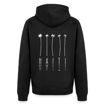 Vacances palmier - Île d’Haïti - Veste à capuche bio Premium Unisexe - noir - Dos - Nico (187cm)