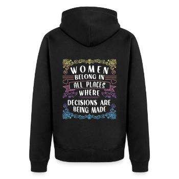 Feminist Women's Rights Female - Unisex Premium Bio Zip Hoodie - Schwarz - Hinten - Nico (187cm)