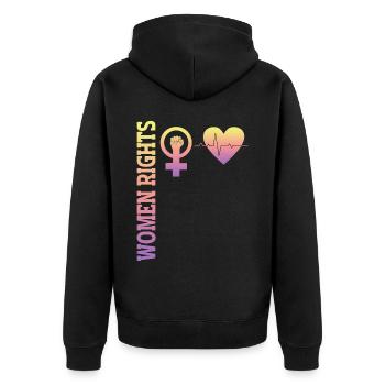 Feminist Women's Rights Female - Unisex Premium Bio Zip Hoodie - Schwarz - Hinten - Nico (187cm)