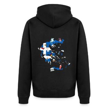Grèce - Veste à capuche bio Premium Unisexe - noir - Dos - Nico (187cm)