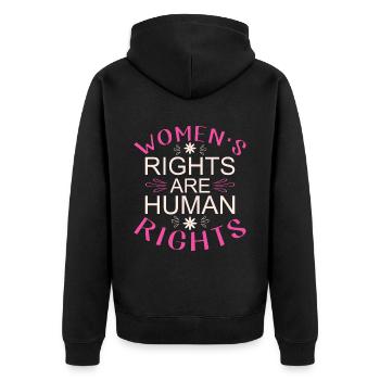 Female Women's Rights Female - Unisex Premium Bio Zip Hoodie - Schwarz - Hinten - Nico (187cm)