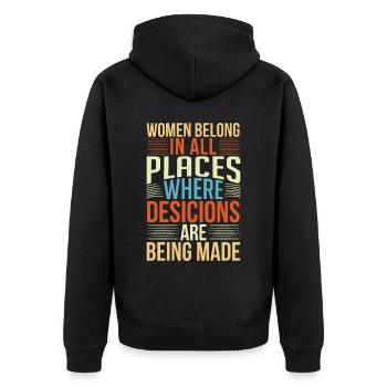 Female Women's Rights Female - Unisex Premium Bio Zip Hoodie - Schwarz - Hinten - Nico (187cm)