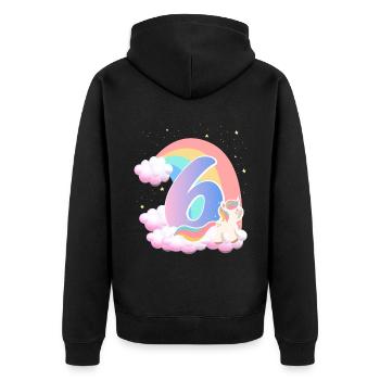6 Unicorn Rainbow Clouds Little Pony 6. - Unisex Premium Organic Zip Hoodie - black - Back - Nico (187cm)