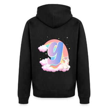 9 Unicorn Rainbow Clouds Little Pony 9. - Unisex Premium Organic Zip Hoodie - black - Back - Nico (187cm)
