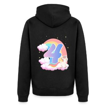 4 Unicorn Rainbow Clouds Little Pony 4. - Unisex Premium Organic Zip Hoodie - black - Back - Nico (187cm)