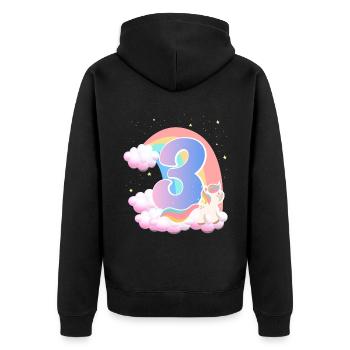 3 Unicorn Rainbow Clouds Little Pony 3. - Unisex Premium Organic Zip Hoodie - black - Back - Nico (187cm)