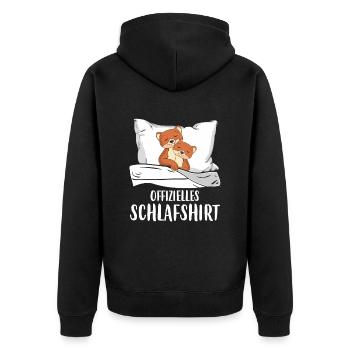 Offizielles Schlafshirt Wiesel Frettchen - Unisex Premium Bio Zip Hoodie - Schwarz - Hinten - Nico (187cm)