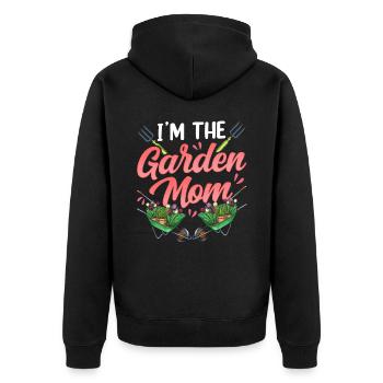 Je suis La Maman Jardin Mère Horticulture Jardinier - Veste à capuche bio Premium Unisexe - noir - Dos - Nico (187cm)