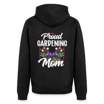Stolze Gartenbau Mama Gärtnerin Garten Mutter - Unisex Premium Bio Zip Hoodie - Schwarz - Hinten - Nico (187cm)