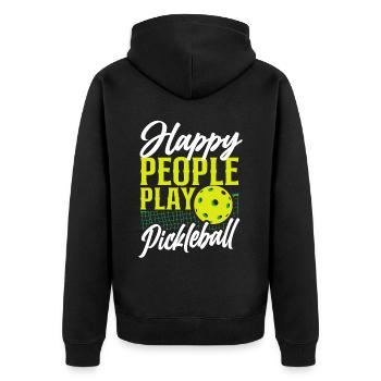 Pickleball Les gens heureux jouent - Veste à capuche bio Premium Unisexe - noir - Dos - Nico (187cm)