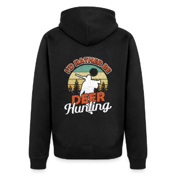 Id rather be Duck Hunting Entenjagd - Unisex Premium Organic Zip Hoodie - black - Back - Nico (187cm)