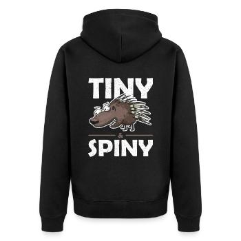 Stachlige Nagetier Tiny and Spiny Stachelschwein - Unisex Premium Bio Zip Hoodie - Schwarz - Hinten - Nico (187cm)