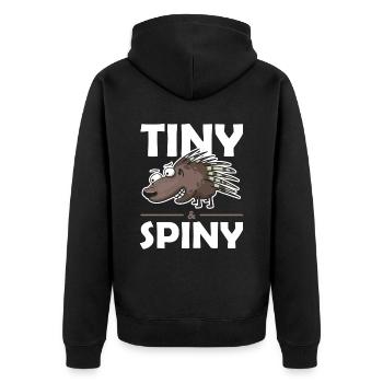 Stachlige Nagetier Tiny and Spiny Stachelschwein - Unisex Premium Bio Zip Hoodie - Schwarz - Hinten - Nico (187cm)