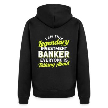 Banquier Banque Argent Banquier - Veste à capuche bio Premium Unisexe - noir - Dos - Nico (187cm)